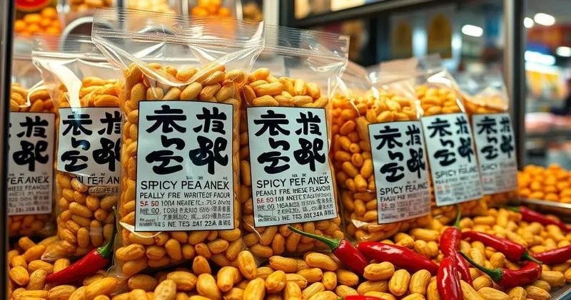 Distribuidor de amendoim japonês apimentado