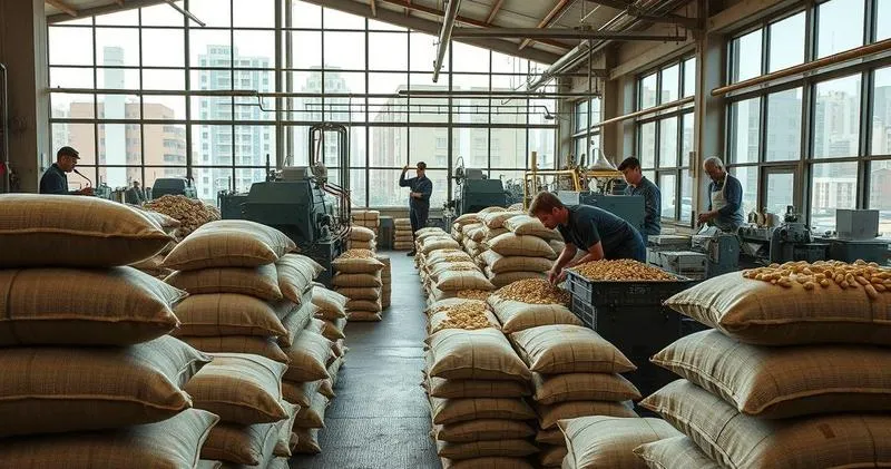 Fábrica de amendoim japonês em São Paulo